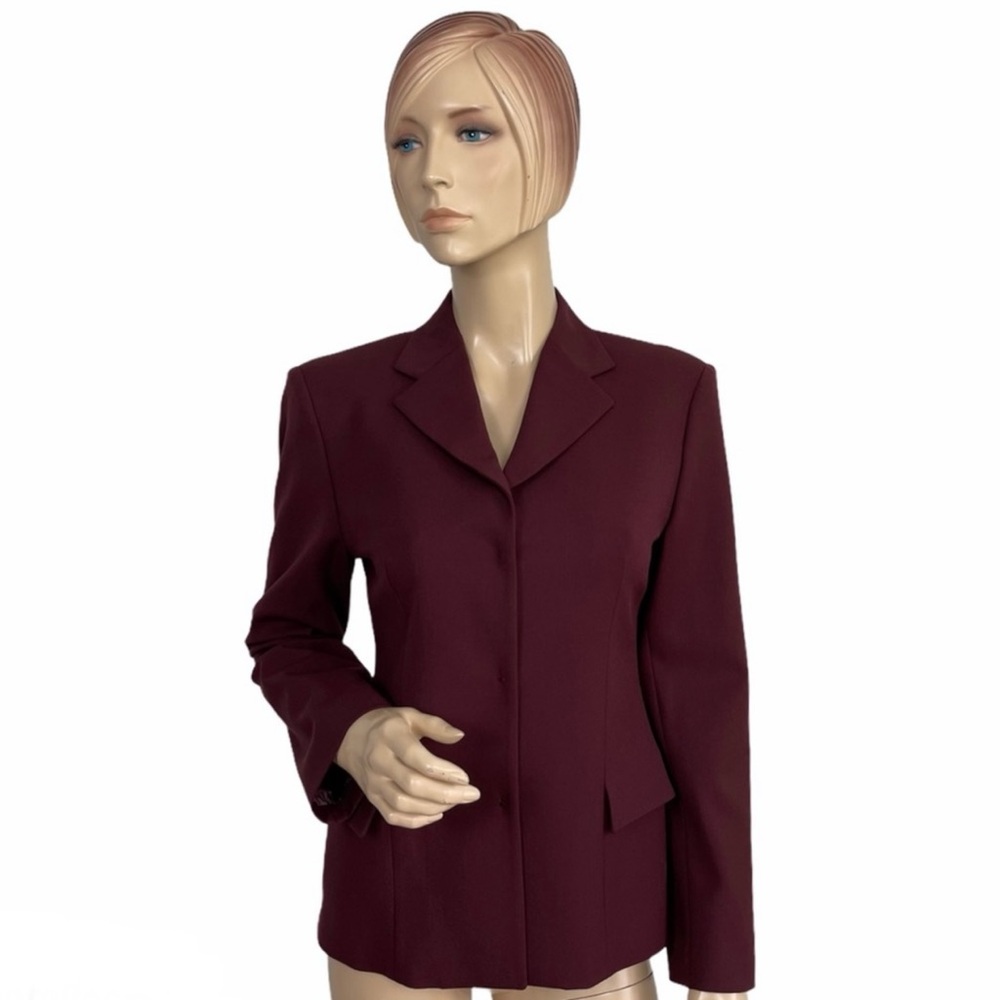 Piazza Sempione Wool Blazer IT 42 Burgundy Tailored Italy
